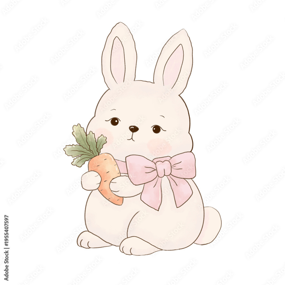 Obraz premium easter bunny with carrot.