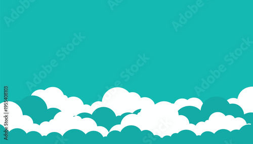 The whimsical clouds float gently across the serene blue sky on a sunny day.