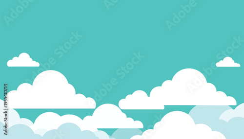 Clouds float gently across the blue sky in a serene natural landscape scene