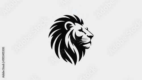 An illustration of a majestic lion's head in profile view