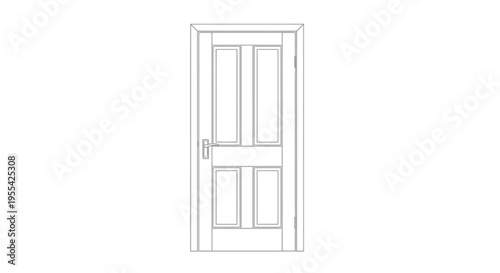 Simple White Door Illustration.