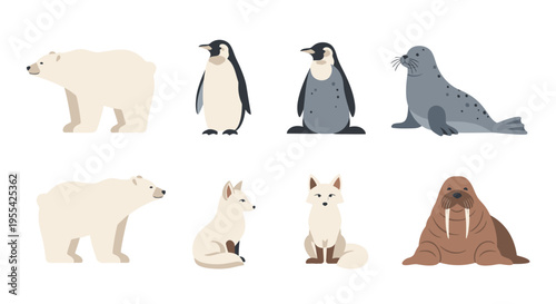 Arctic Animals Paper Cutouts.