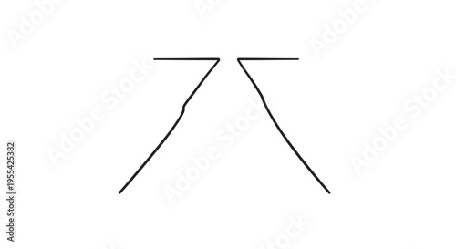 Simple Black Fork Drawing.