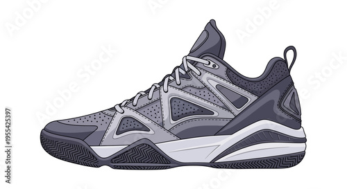 Gray Sports Shoe Isolated.