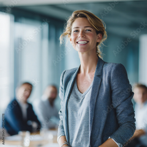Confident businesswoman presenting to diverse executives in modern boardroom with natural daylight lighting Free Download Confident businesswoman presenting to diverse executives in modern boardroom with natural daylight lighting - GFXLoad