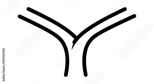 Simple Black Y Shape.