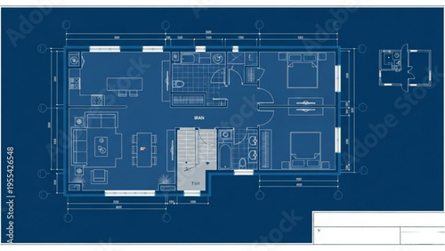 A detailed architectural blueprint drawing of a large building floorplan