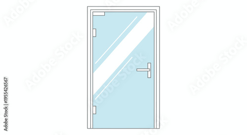 Simple Blue Door Illustration.