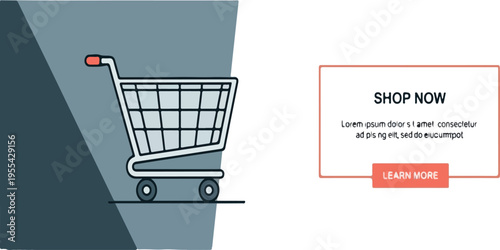 Shopping cart icon for online stores.