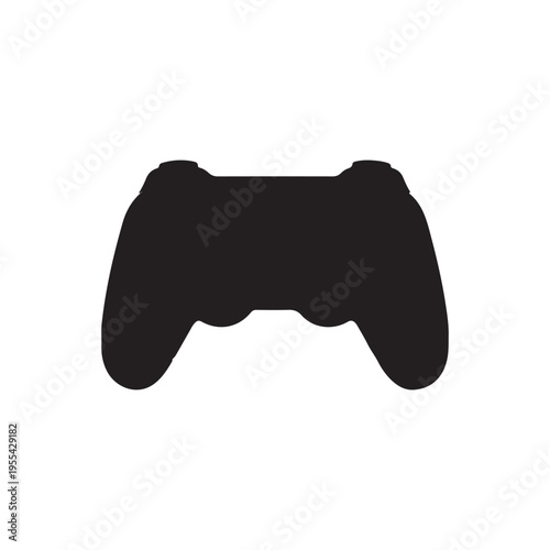 Black game controller silhouette vector illustration