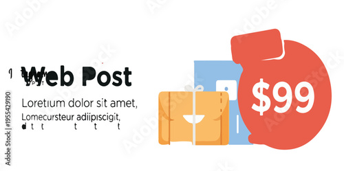 Web Post Social Media Price Tag.