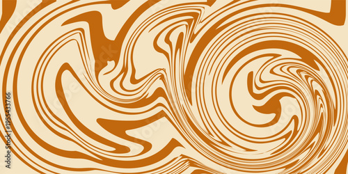 Swirl Caramel Pattern. Vector Splash Caramel Sauce Background. Swirl Peanut Butter Texture. Toffee and Milk Pattern.