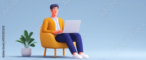 Wallpaper Mural Confident man immersed in online projects thriving in a modern office environment. Torontodigital.ca