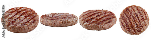 Fotografía Freshly grilled hamburger patties with appetizing char marks, ready for a delicious burger