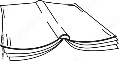 Textbook icon in outline style. Linear sketch of a book for education, school, and university design.