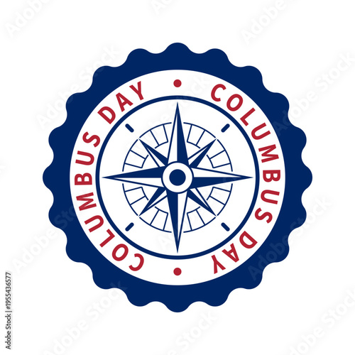 Columbus day graphic symbol. USA national holiday isolated sign on white background. Vector illustration