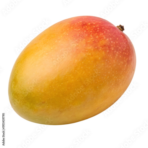 Ripe Mango with Vibrant Yellow and Red Hues isolated on transparent background