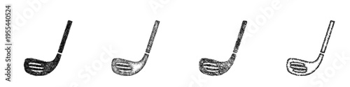 Sketch golf club icon design set