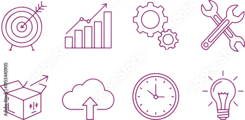 Illustrative icons representing key business and operational concepts