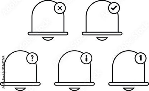 Hand drawn notification icon designs and variations
