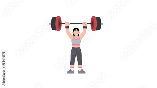 young woman lifting weights