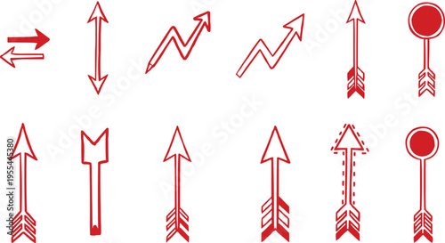 The curved bars of these arrows and the straight bars indicate dynamic or energetic and linear motion.