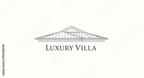 Minimalist logo for 'Luxury Villa' featuring a stylized, geometric roofline design on a clean white background, representing luxury real estate or hospitality.