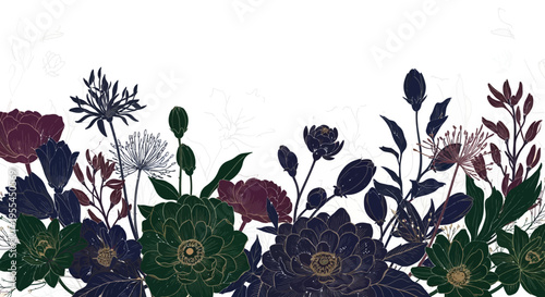 Variety of colorful flowers and plants.