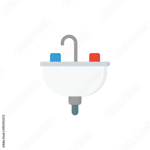 Modern luxury bathroom interior featuring a sleek ceramic sink basin with a chrome faucet tap beside a clean white bathtub and shower for a contemporary home wash room style