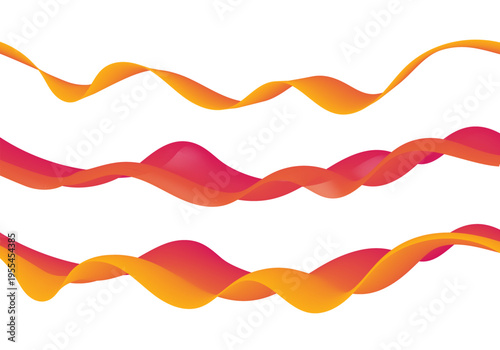 Abstract linear wave with smooth blue-purple gradient on isolated white background. Eps 10