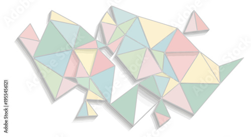 Colorful geometric shapes in pastel hues.