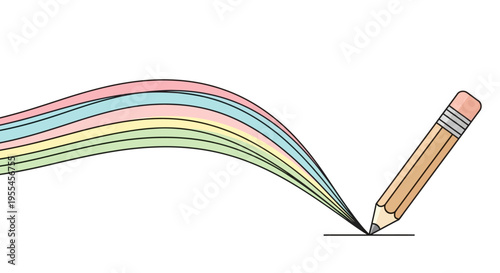 Colorful pencil drawing creative art.