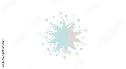 Light Blue Starburst Graphic Design Element.