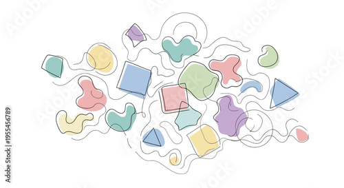 Colorful puzzle pieces scattered together.