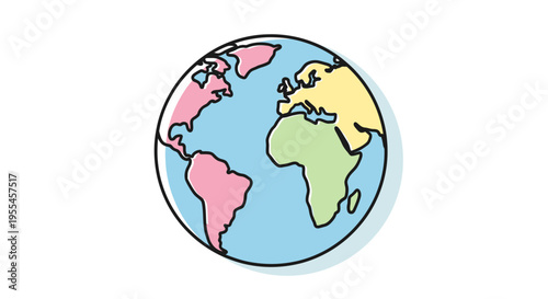 Colorful illustration of the Earth globe.