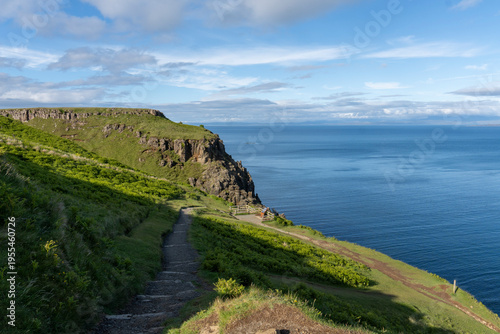 The Isle of Skye,  is a large and scenic island in the Inner Hebrides of Scotland. It's known for its dramatic landscapes.Ocean views from the Lealt Falls lookout