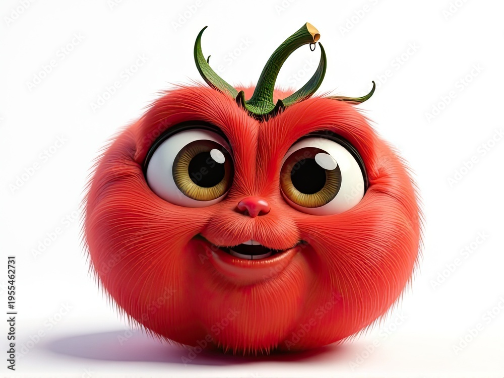 Fototapeta premium A cheerful tomato with a bright smile