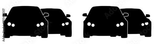 Generic car silhouettes vector illustration icon set for automotive industry commercial projects