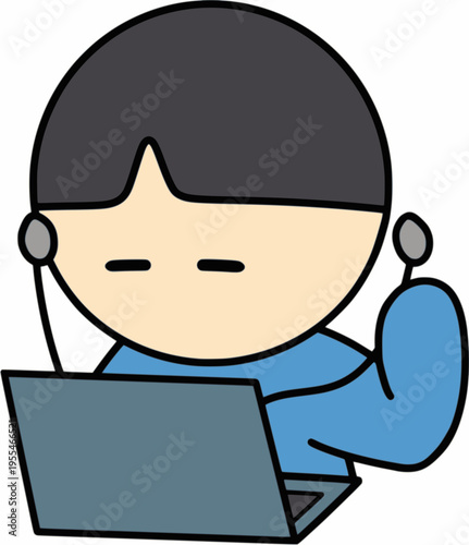 Earphone Disconnected Cute Character – Error and Problem Concept Illustration
