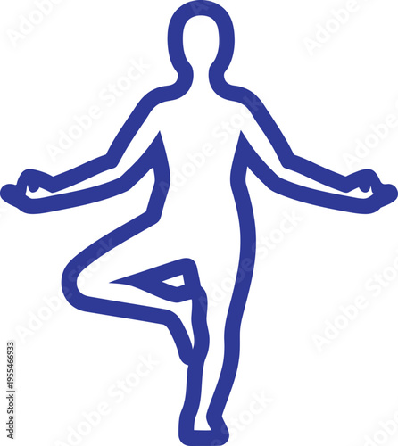 A person in a yoga pose with one leg bent and arms outstretched in balance