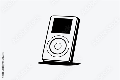 Retro Portable Music Player vector Illustration