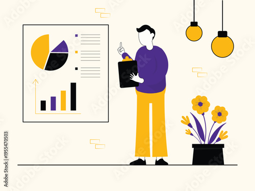 Business Analytics Illustration Set – Data Visualization, Growth Strategy, KPI Dashboard, Financial Charts Flat Vector Characters