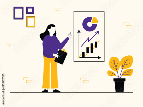 Business Analytics Illustration Set – Data Visualization, Growth Strategy, KPI Dashboard, Financial Charts Flat Vector Characters