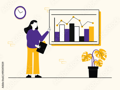 Business Analytics Illustration Set – Data Visualization, Growth Strategy, KPI Dashboard, Financial Charts Flat Vector Characters