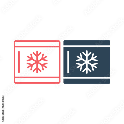 Refrigerator electronic icons set, Freezer cold design illustration.