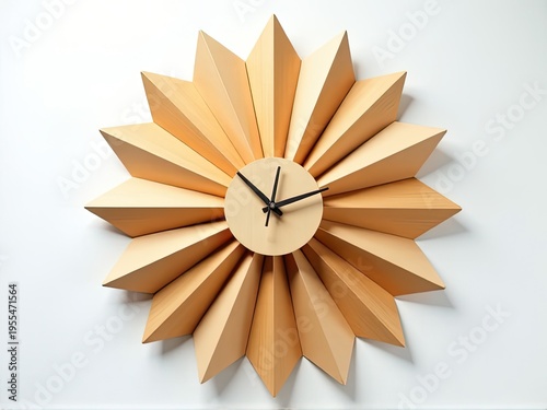 A simple cardboard clock sitting on a wall