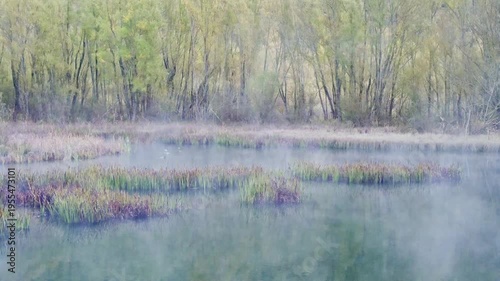 Mist on the surface of the lake