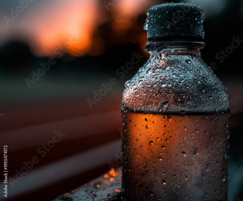 Refreshing moments captured at dusk on the sports field