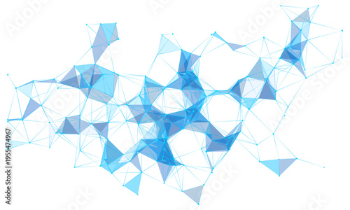 Digital abstract connection dots and lines. Network connection structure. Technology polygonal background. Plexus effect. Points and lines glowing Big data Network. Science 3d vector illustration