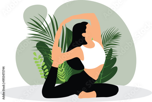 Yoga Illustration Set – Women Practicing Yoga Poses, Fitness, Meditation, Healthy Lifestyle Flat Vector